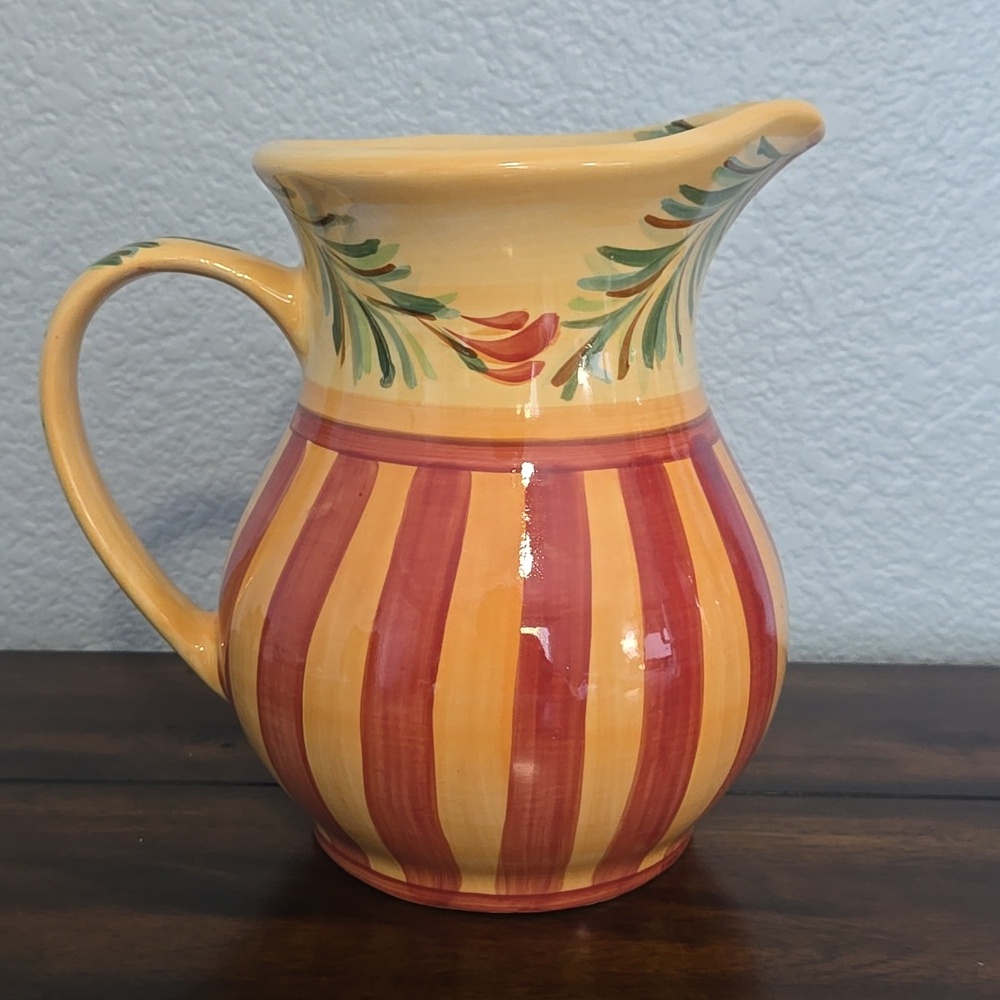 GAIL PITTMAN for Southern Living at Home SIENA 8" Pitcher 64 oz. Hand Painted